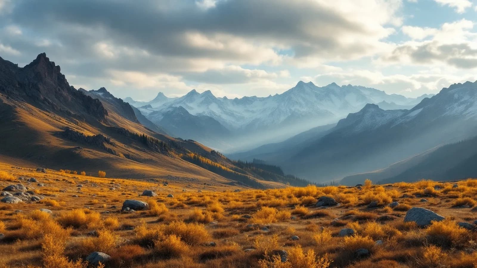 Colorado mountains rising above green alpine meadows